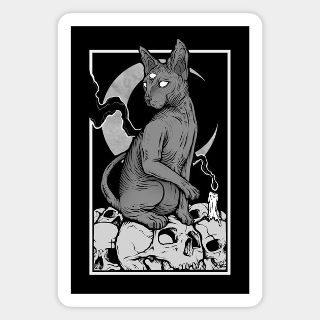 Occult Cat Magnet by Deniart